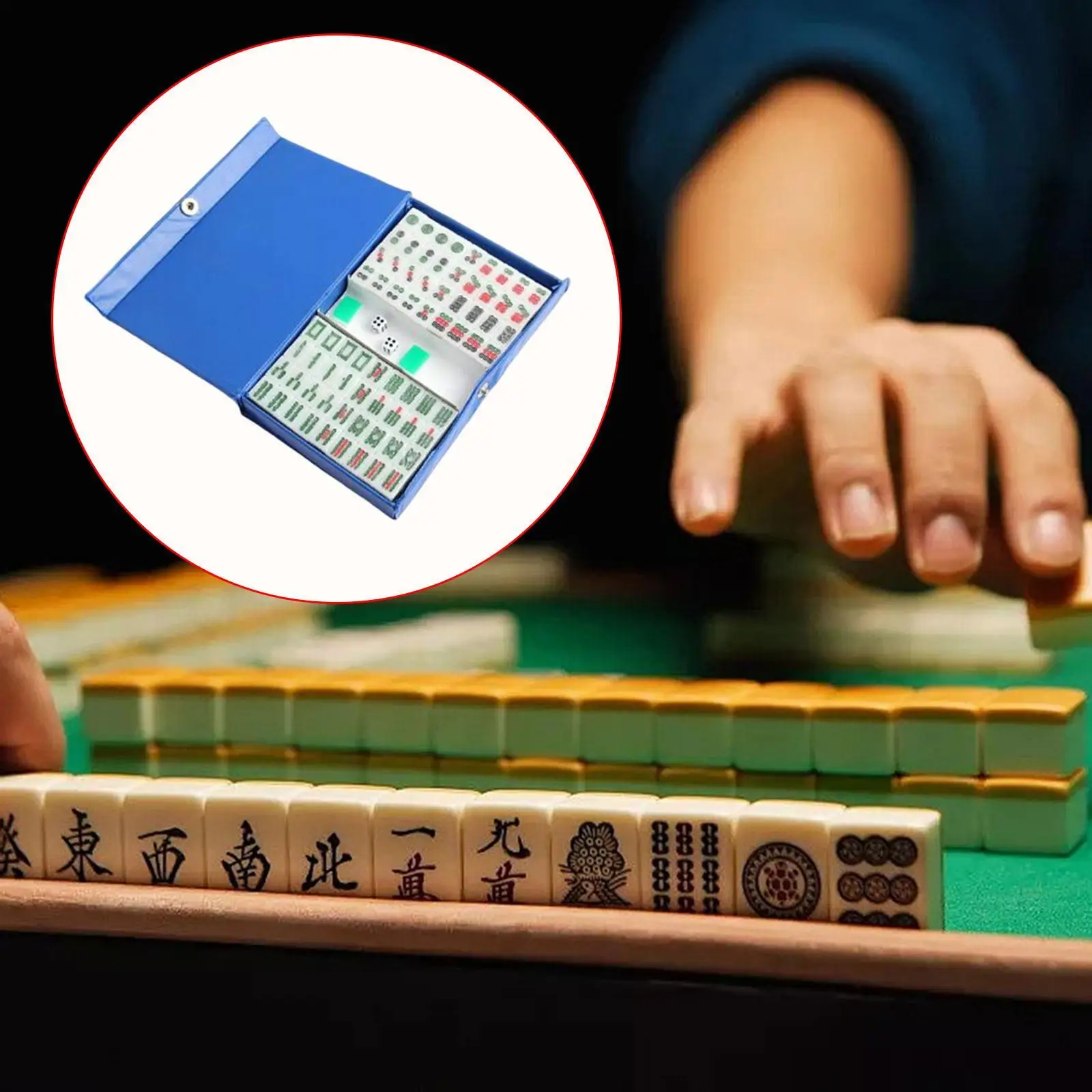 Prenosné Čínsky Mini Mahjong Nastavenie Dlaždice Hra s Úložný Box pre Strán