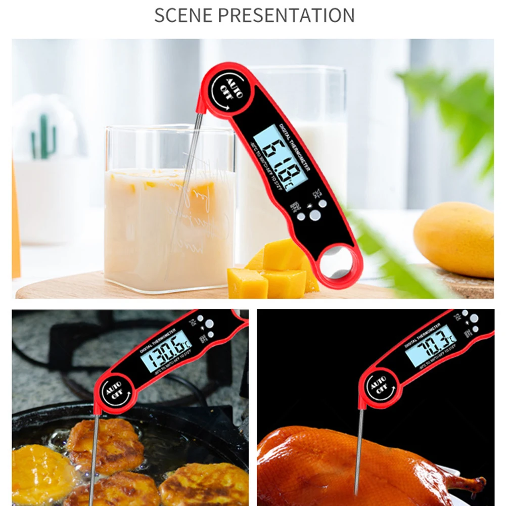 Digitálny Kuchyni Varenie Potravín Teplomer LCD displej s Podsvietením Potravín Teplomer Sonda Skladacia na Pečenie Kvapaliny Candy Vzduchu Fryer