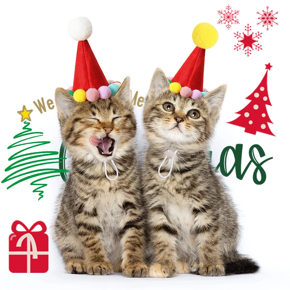 Vianočné Pet, Pes, Mačka Klobúk Non Tkané Šteňa Psov Vianočné Dovolenku Kostým Ozdoby Cosplay Rekvizity Čiapky Pet Príslušenstvo