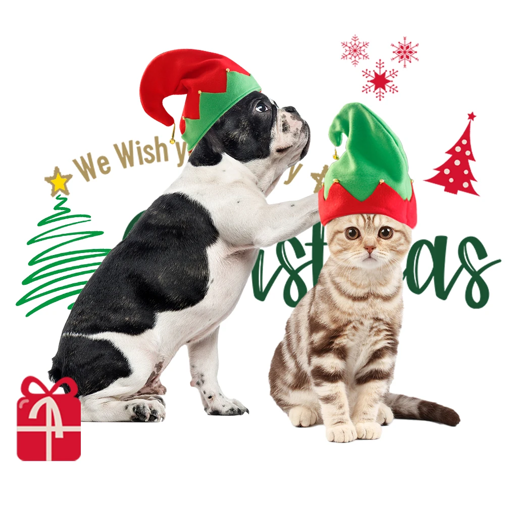 Vianočné Pet, Pes, Mačka Klobúk Non Tkané Šteňa Psov Vianočné Dovolenku Kostým Ozdoby Cosplay Rekvizity Čiapky Pet Príslušenstvo