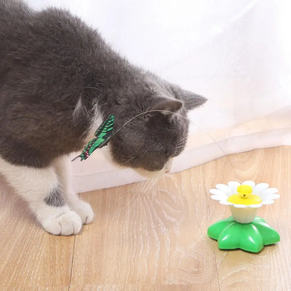 360-stupňové Otáčanie Interaktívnych Hračiek pre Mačky s Lietajúci Vták Bee Motýľ Kvet Základ chovateľské potreby pre Mačky, Mačiatka