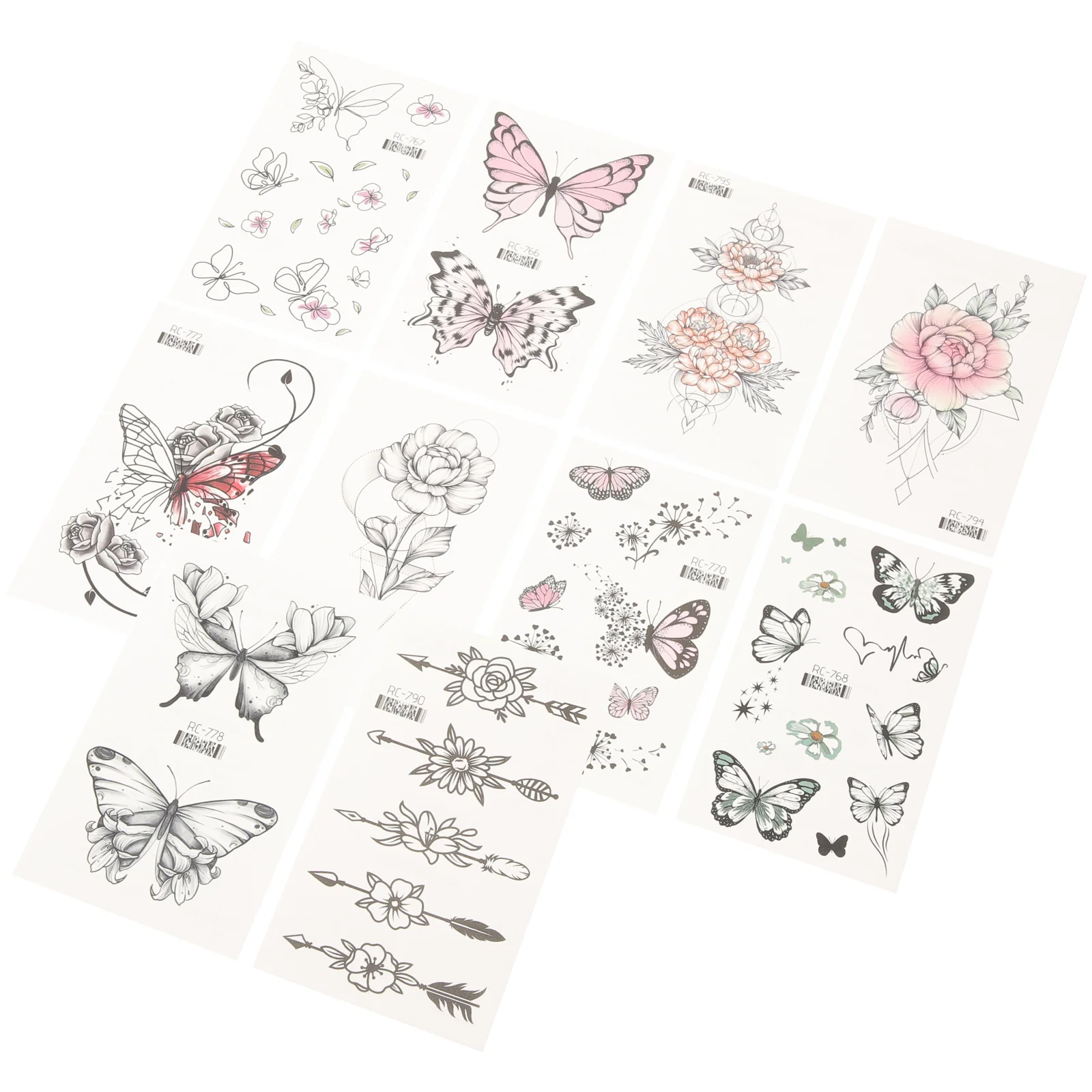 20 Listov Falošné Tetovanie Nálepky Dočasné Dievča Motýľ Malé Čerstvé Vintage Vlastné Dekoratívne