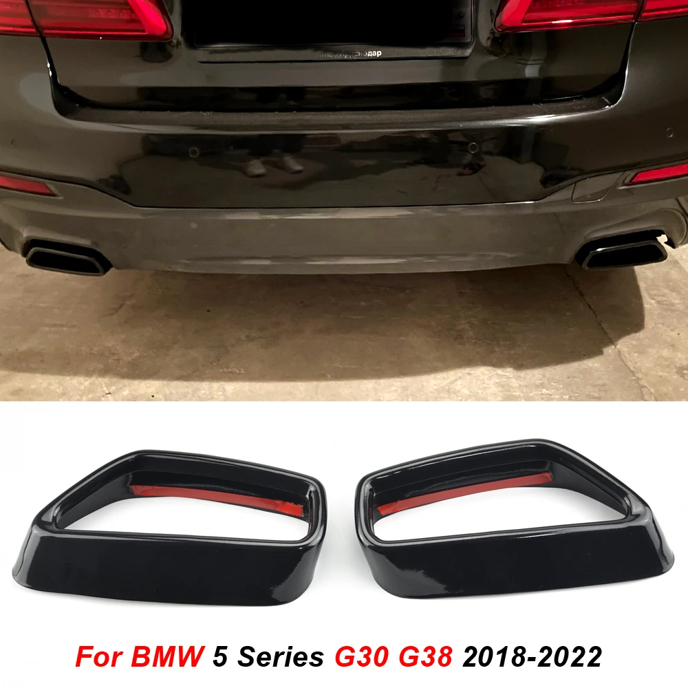 Pre BMW 5 Series G30 G31 2018-2021 Nerezová Oceľ Čierne Auto Výfukového Potrubia Kryt Nálepky Vonkajšie Úpravy Auto Príslušenstvo
