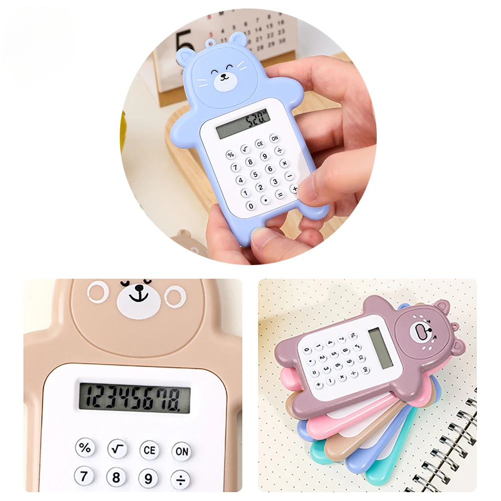 Prenosný Mini Kalkulačka Vrecko Veľkosti 8-Ciferný Displej Kawaii Cartoon Ultra-tenké Tlačidlo Roztomilý Kalkulačka Školské potreby pre Dieťa
