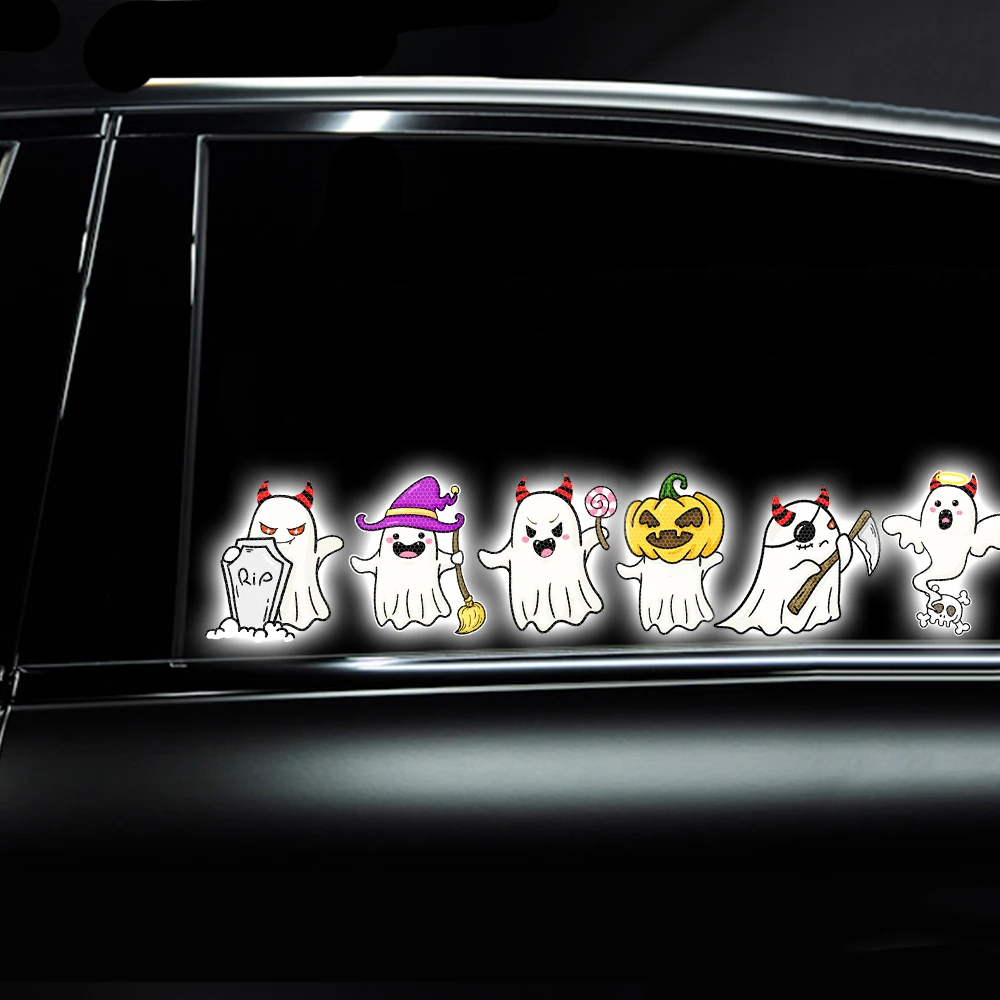 Halloween Tému Cartoon Duchovia Vysoko Reflexné Nálepky na Auto Noc Satety Jazdy Varovné Známky Odtlačkový DIY Poháre Počítač Dekor