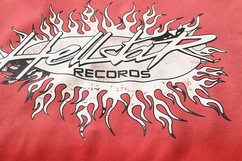 Hellstar s Kapucňou, Nohavice dámske Oblečenie List Logo Tlače s Úlety Červená Voľné pánske Mikiny