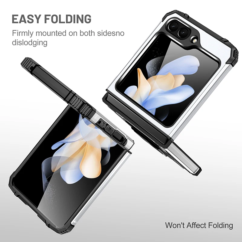 Non-Odtlačkov prstov Pevného Dvojitá Vrstva obal pre Samsung Galaxy Z Flip 5 Flip5 Zflip5 5G Mobilné telefóny, Príslušenstvo