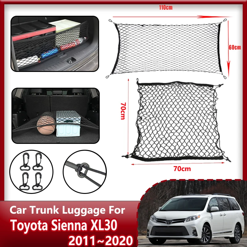 Kufri sieť Pre Toyota Sienna 2018 Príslušenstvo XL30 2011~2020 XL30 Nylon Mesh Batožiny, Nákladu Organizátor Skladovanie Taška na Príslušenstvo