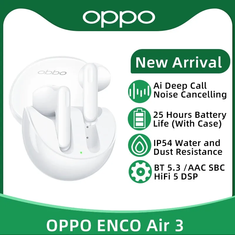 OPPO ENCO Vzduchu 3 TWS Slúchadlá Bezdrôtová 5.3 Slúchadlá AI Potlačením Hluku Bezdrôtové Slúchadlá AAC SBC Pre OPPO Reno 9 Pro