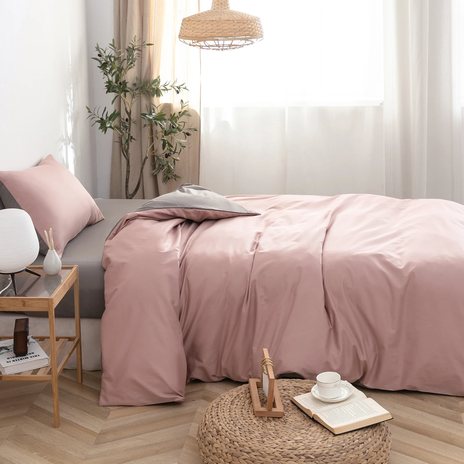 Однотонное Покрывало для Одеяла Серого и Розового Цветов Размера Кинг Высококачественная Для постельных принадлежностей