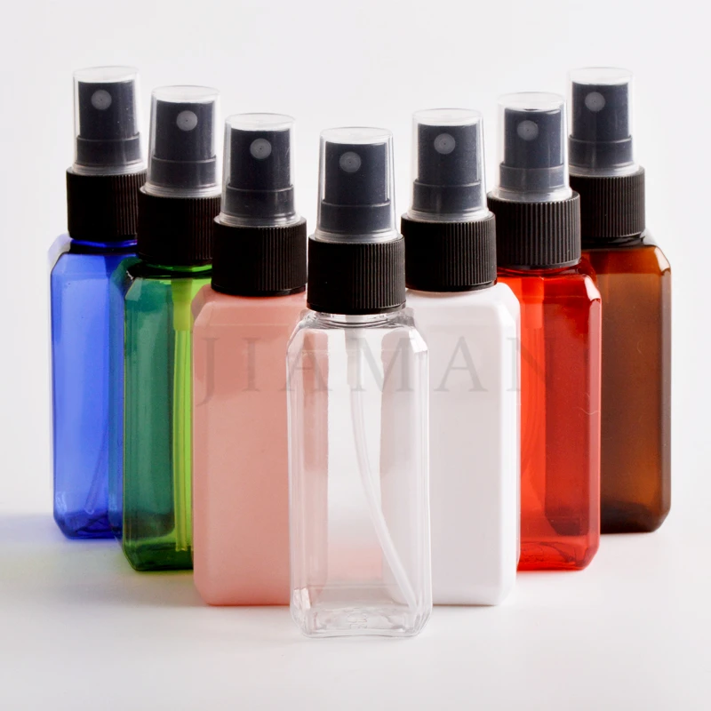 50pcs 50ml Prázdne Naplniteľné Plastových Fliaš Pre Cestovné Balenie Farebných PET Parfum Spray Fľaša Malé rozmery Kontajnera