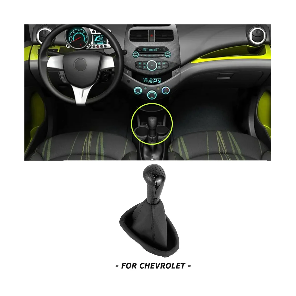 Auto Radenie Gombík radiaca páka Páka Návlek Boot Kryt 5 Rýchlostný Manual pre Chevrolet Spark rokov 2011-2016
