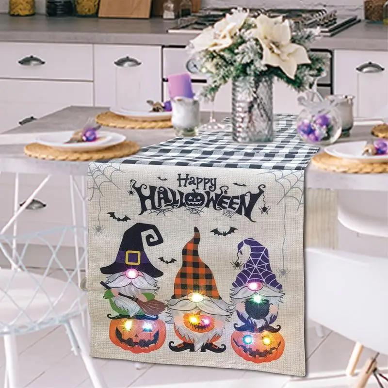 Halloween Stôl Runner Anonymný Gnome Stôl Runner Dekorácie Koberčeky Halloween Kuchynský Stôl Dekorácie 72X13Inch/183X33Cm Holida