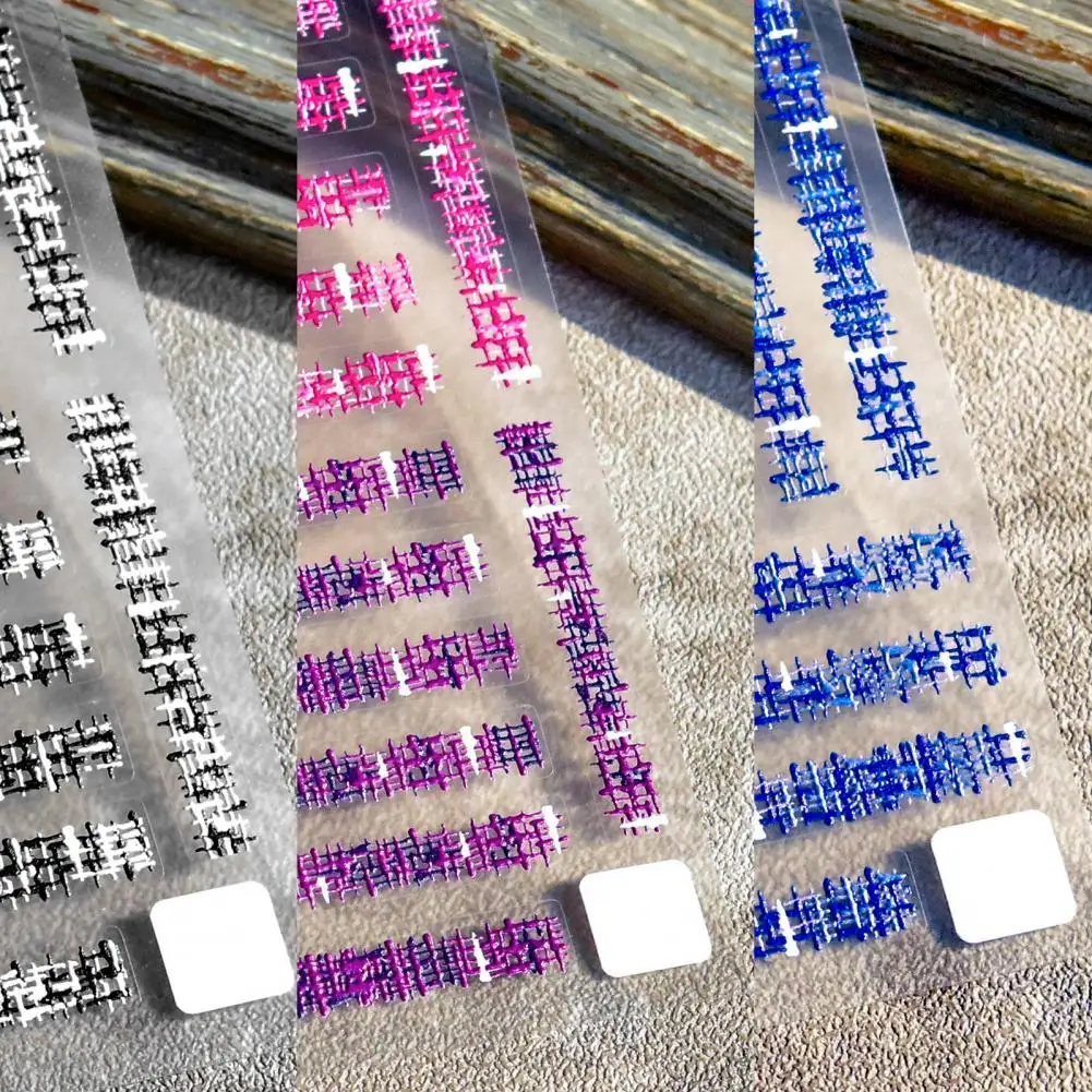 3D Nail Fashion Art Nálepky Manikúra Vzory Vysokej Kvality Plastický Vlnené Tkaniny Textúra Zimné Samolepiace Nálepky
