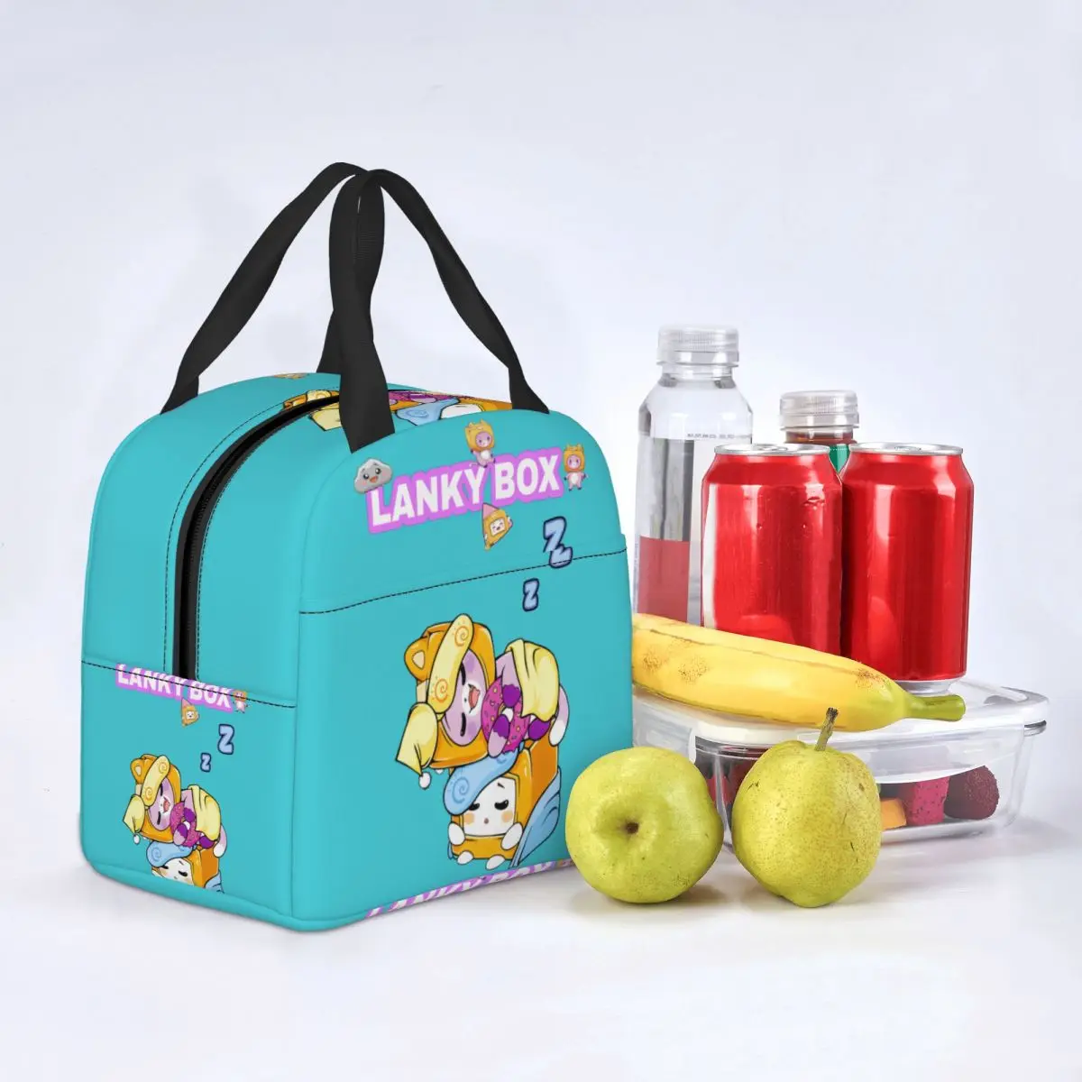 Jedinečný Dizajn Lankybox Obed Tašky Hranatý Lišácký Merch Izolované Chladnejšie Potravín Taška Prenosná Školy Plátno Lunch Box Bento Puzdro