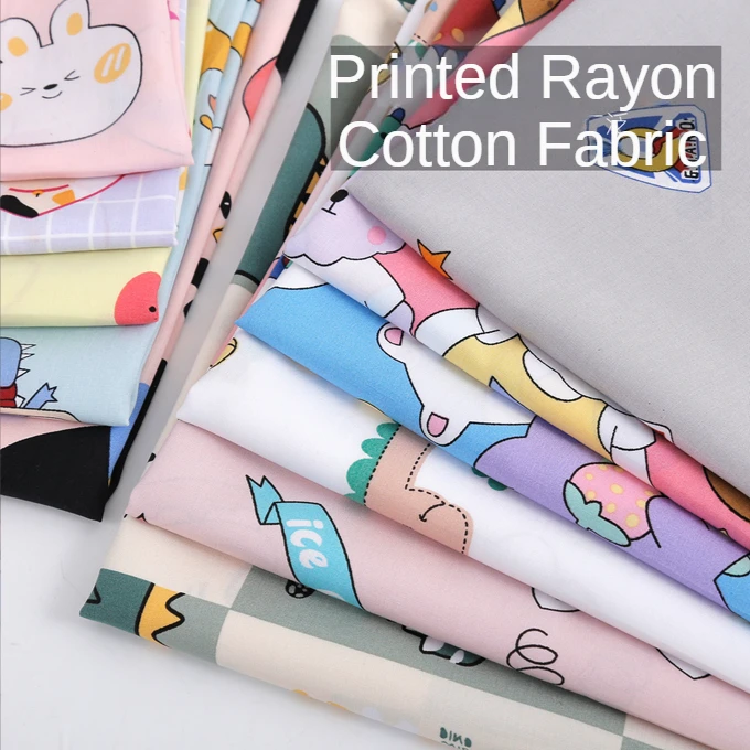 Rayon Textílie Vytlačenej Meter pre Kostým Pyžamo Šaty Šití Tenkých Cartoon Lete Mäkké Rúško, Baby, Deti, Priedušná Tkaniny