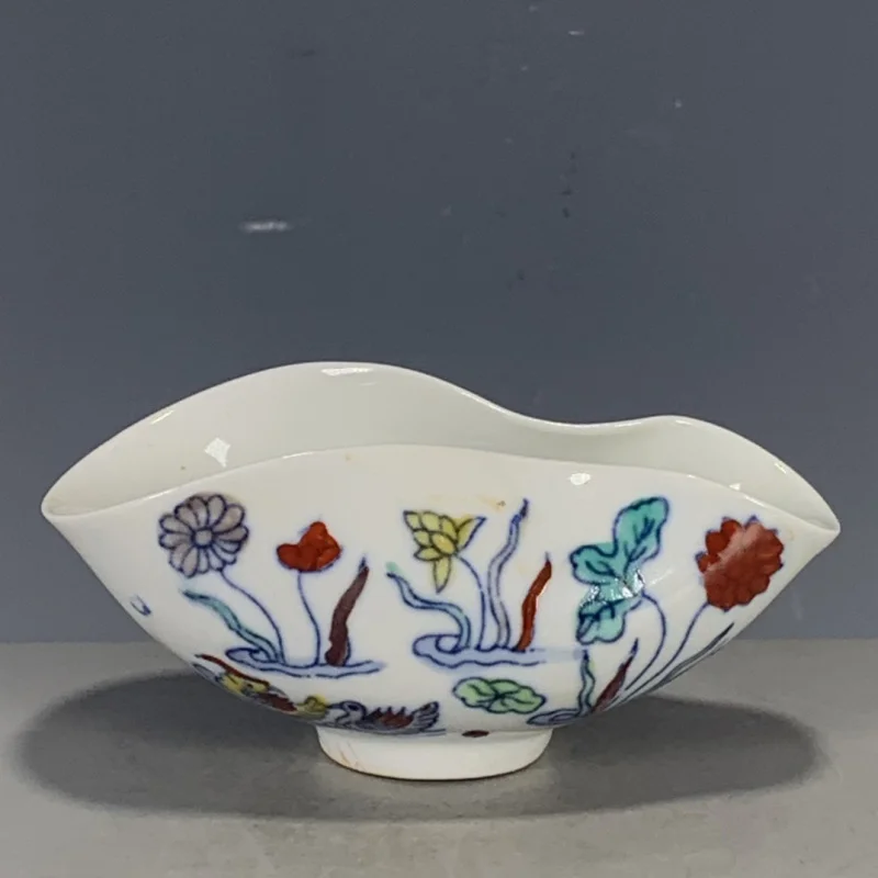 Starožitný Porcelán Zber Vyrobené v Roku Chenghua z Dynastie Ming Farebné Riasy, Kačica Mandarin Čaj Lopatu Ozdoby