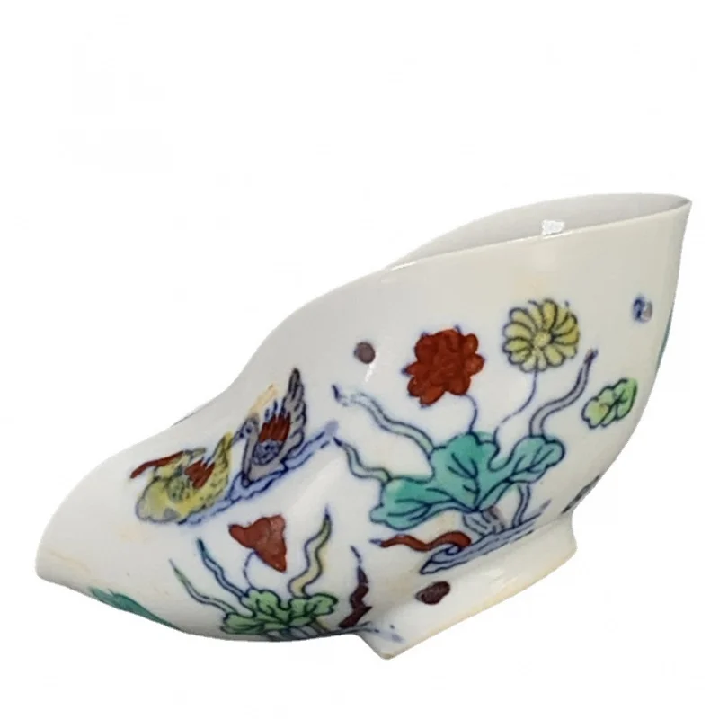 Starožitný Porcelán Zber Vyrobené v Roku Chenghua z Dynastie Ming Farebné Riasy, Kačica Mandarin Čaj Lopatu Ozdoby