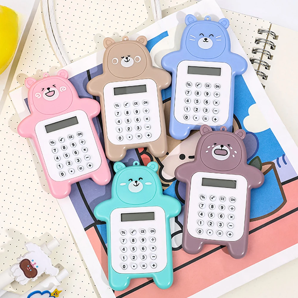 Prenosný Mini Kalkulačka Vrecko Veľkosti 8-Ciferný Displej Kawaii Cartoon Ultra-tenké Tlačidlo Roztomilý Kalkulačka Školské potreby pre Dieťa