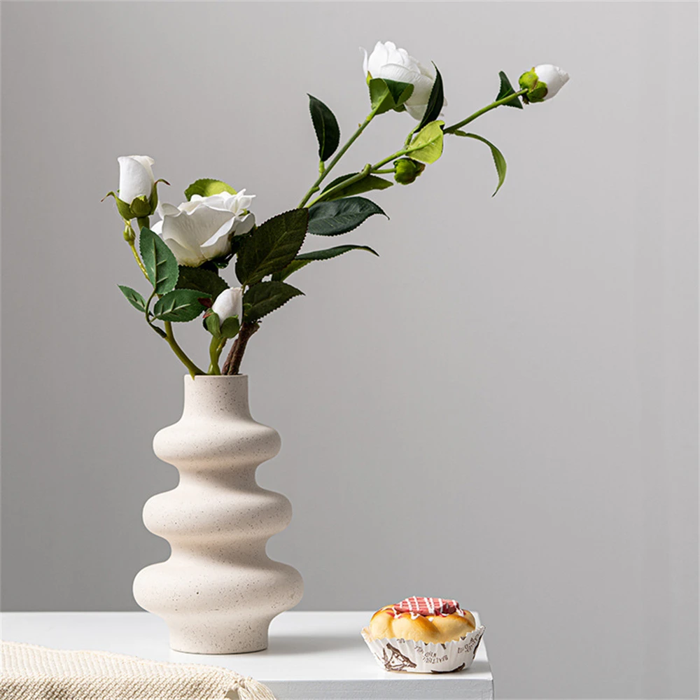 Teplé Darček Vegetariánska Keramická Váza Stôl Rozloženie V Jedálni Dekorácie Vlna V Tvare Dizajn Jemných Videli Váza