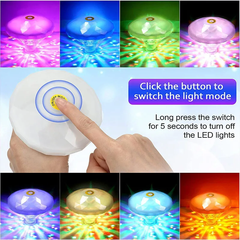 Nové Kreatívne Farebné Bazén Svetlo Inteligentné Farebné Projekcie Svetla, Vody Float Svetlo Diamond Premietacie Nočné Svetlo