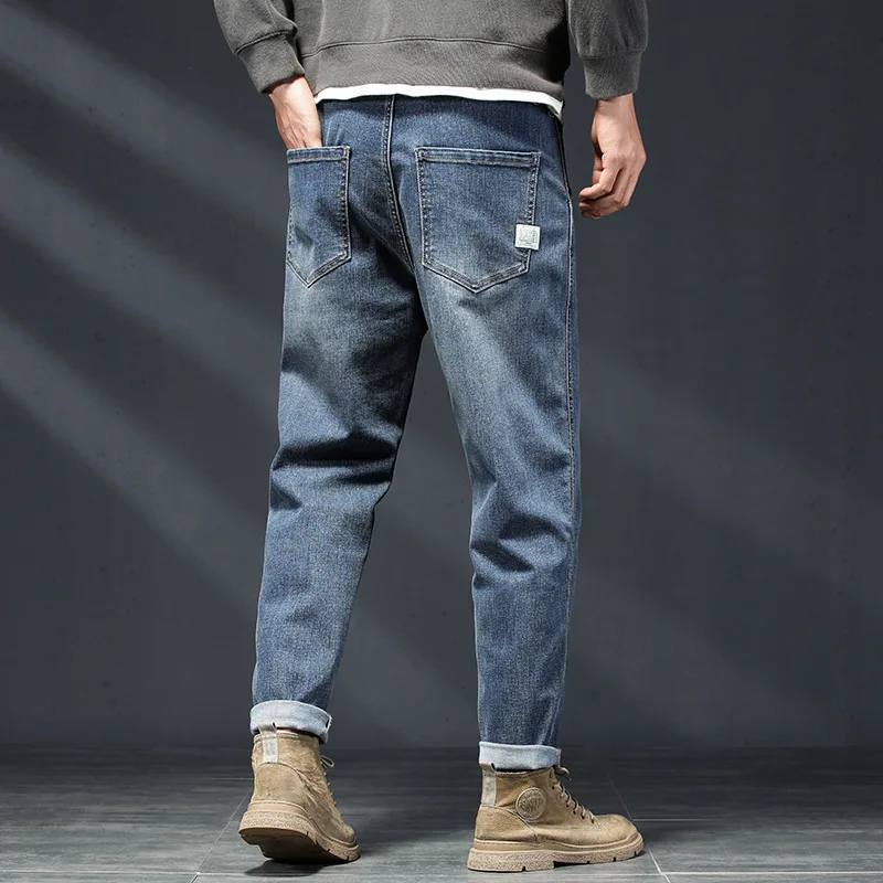 2023 Jar a na Jeseň Jeans pánske Opotrebovaniu Rovno Chudnutie Bežné Nohavice